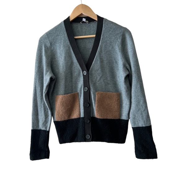 COS Colour-block Cardigan Sweater In Green size S - Picture 5 of 14